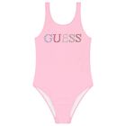 Girls Pink Logo Swimsuit, 1, hi-res
