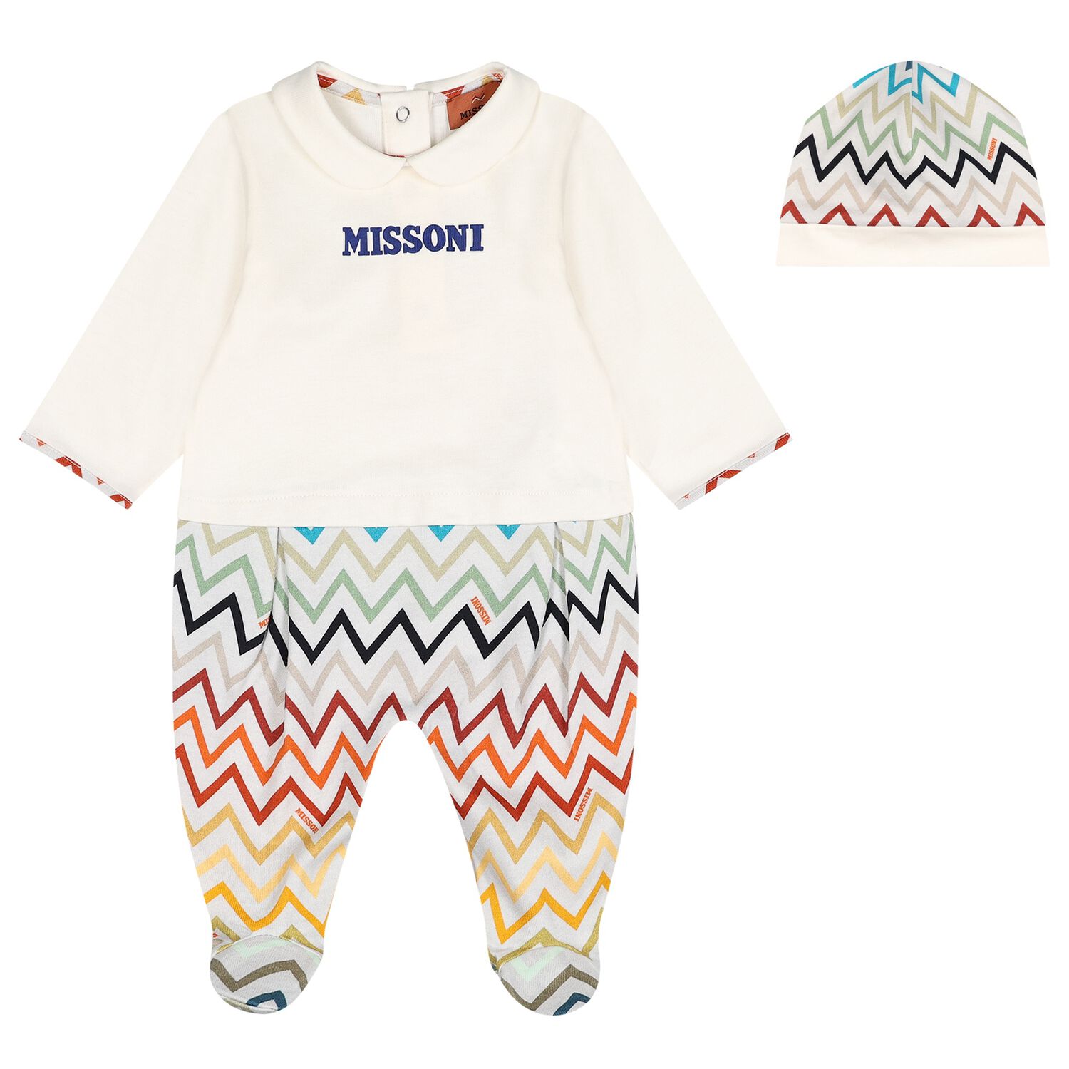 Ivory Logo Zig Zag Babygrow Gift Set , 1, hi-res