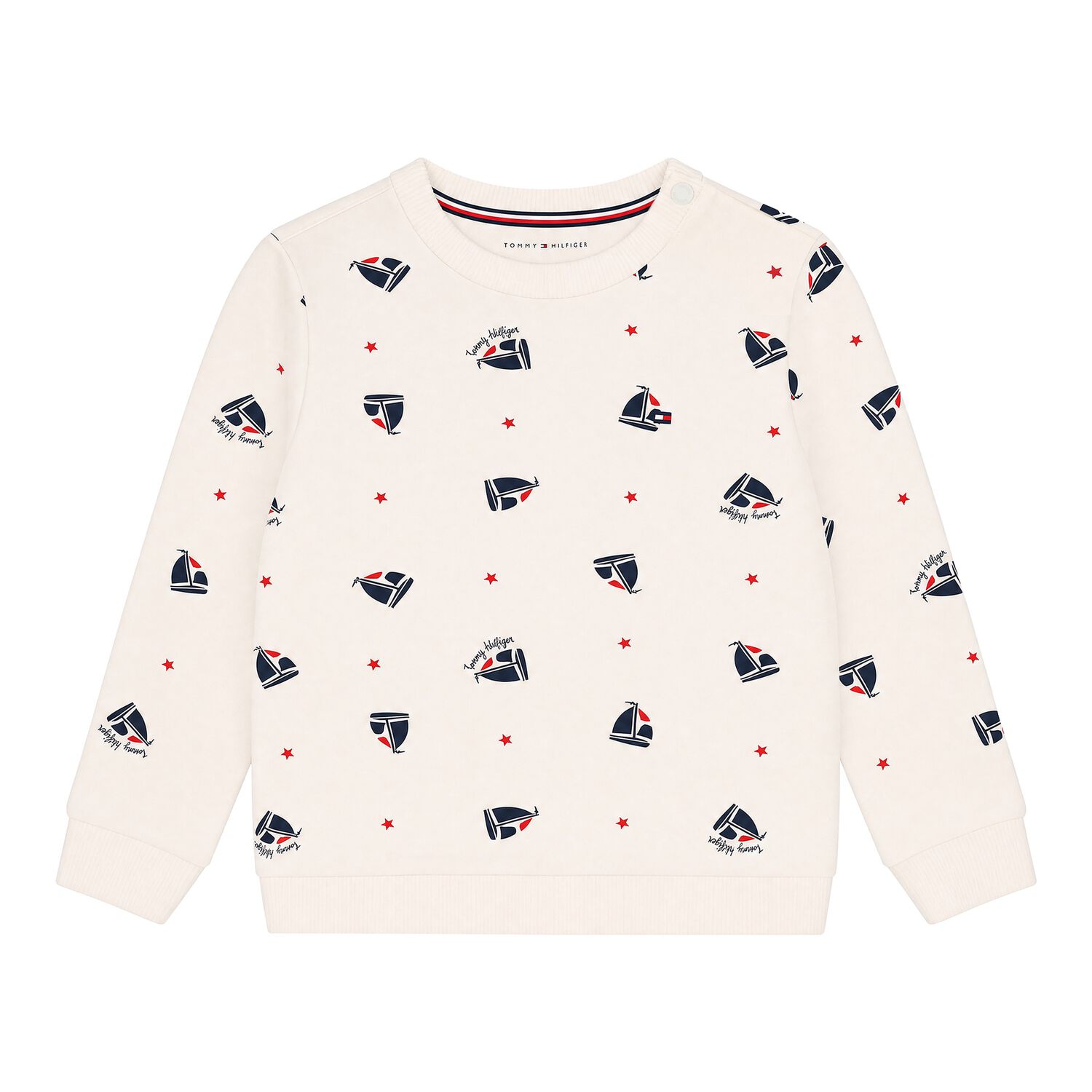 Ivory Sailboat Logo Baby Sweatshirt, 1, hi-res