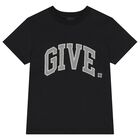 تيشيرت اولاد بالشعار باللون الاسود , 1, hi-res