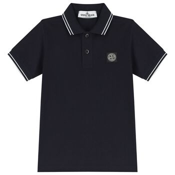 Boys Navy Blue Logo Polo Shirt
