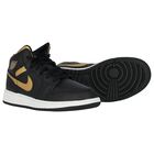 Black, White & Gold Air Jordan 1 Mid Trainers, 2, hi-res