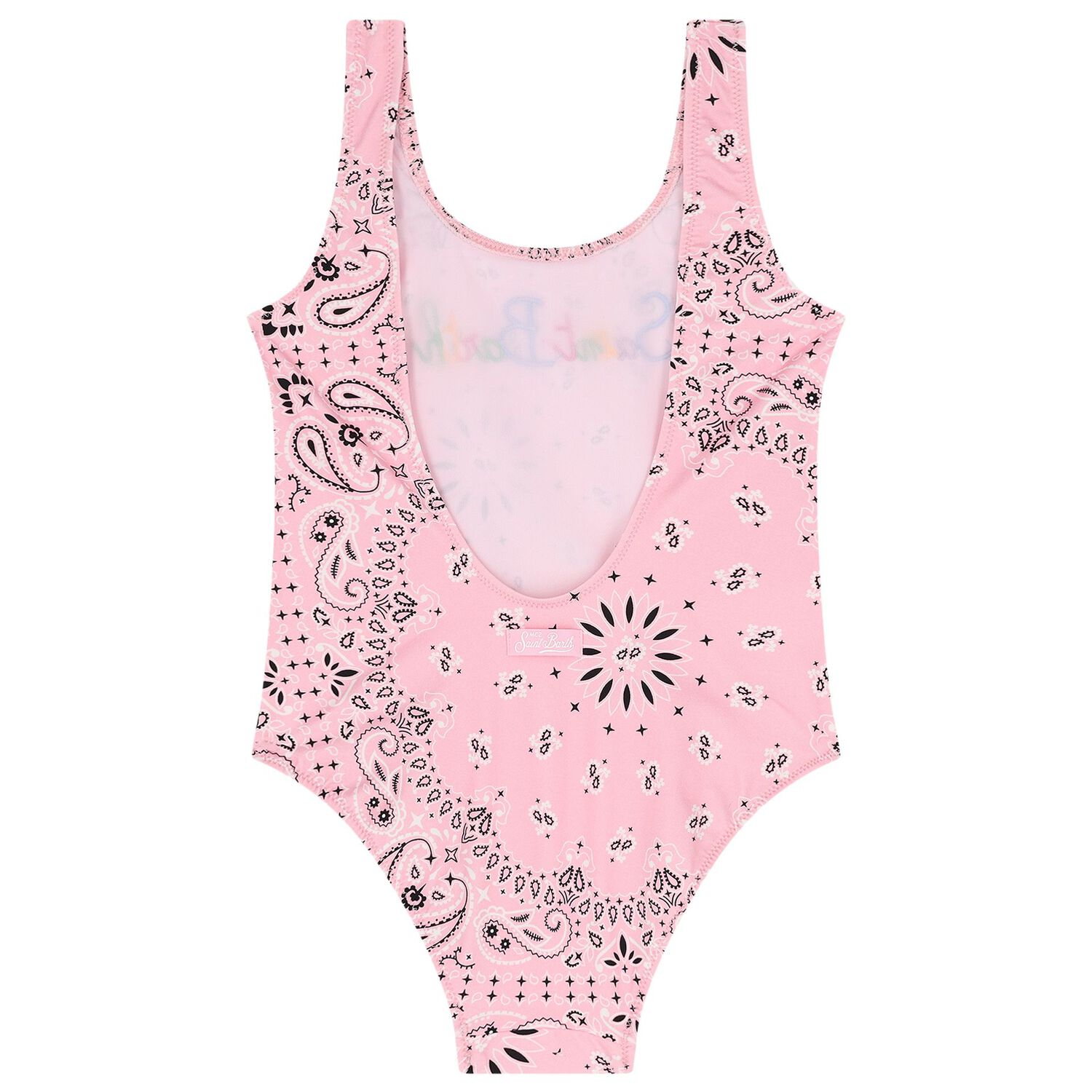 Girls Pink Paisley Logo Swimsuit, 1, hi-res