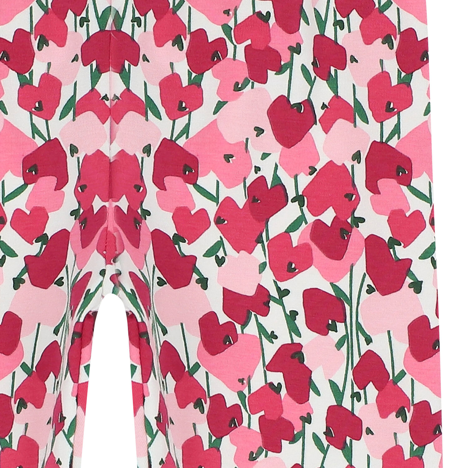 Girls Ivory & Pink Hearts Leggings, 1, hi-res image number null