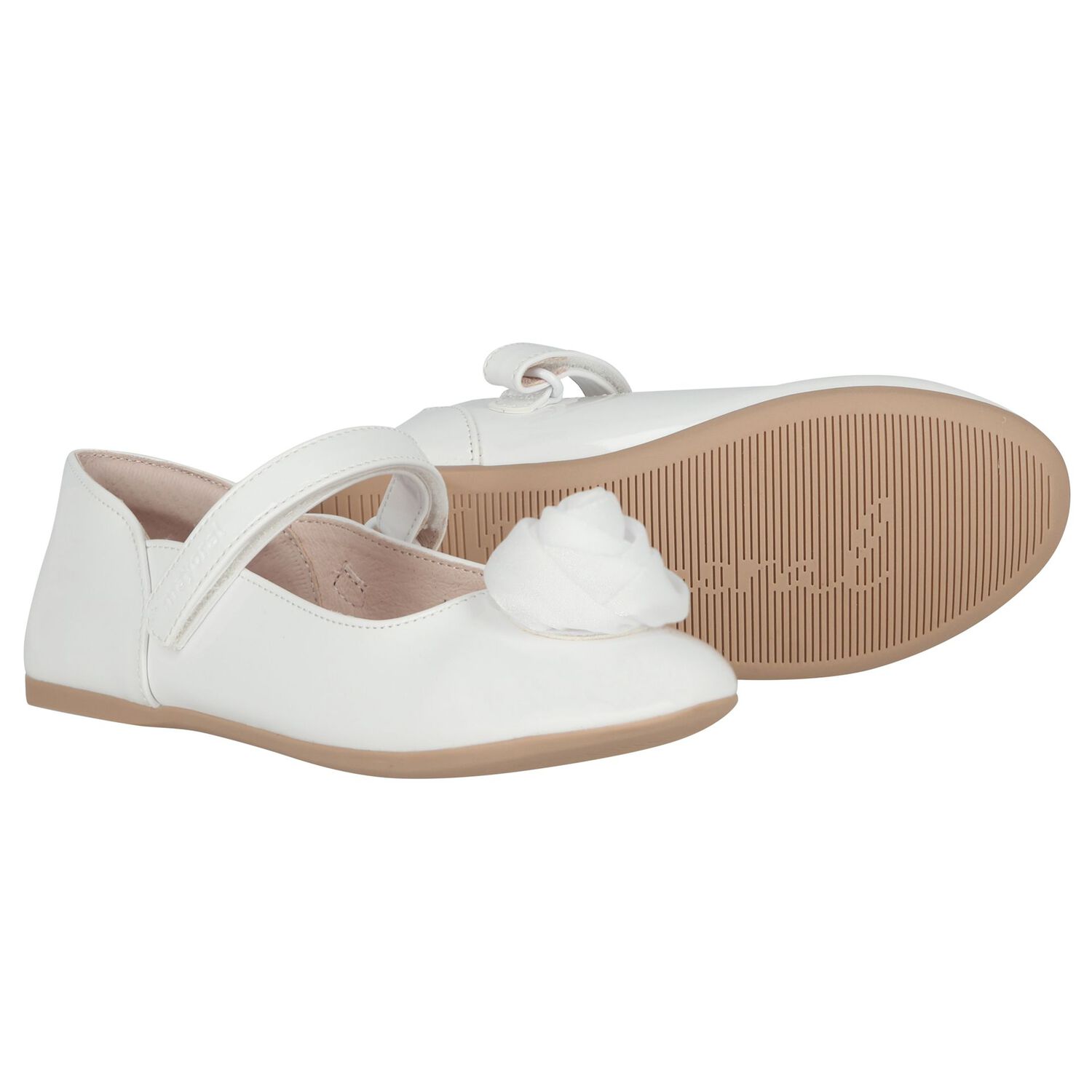 حذاء للبنات مزين بالزهور باللون الابيض , 1, hi-res