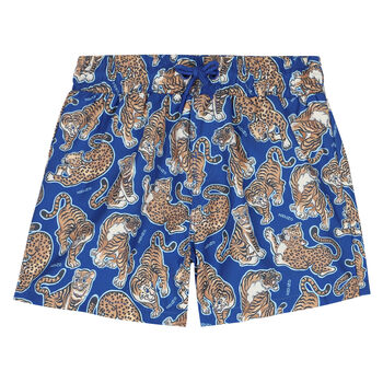Boys Blue Tiger Swim Shorts