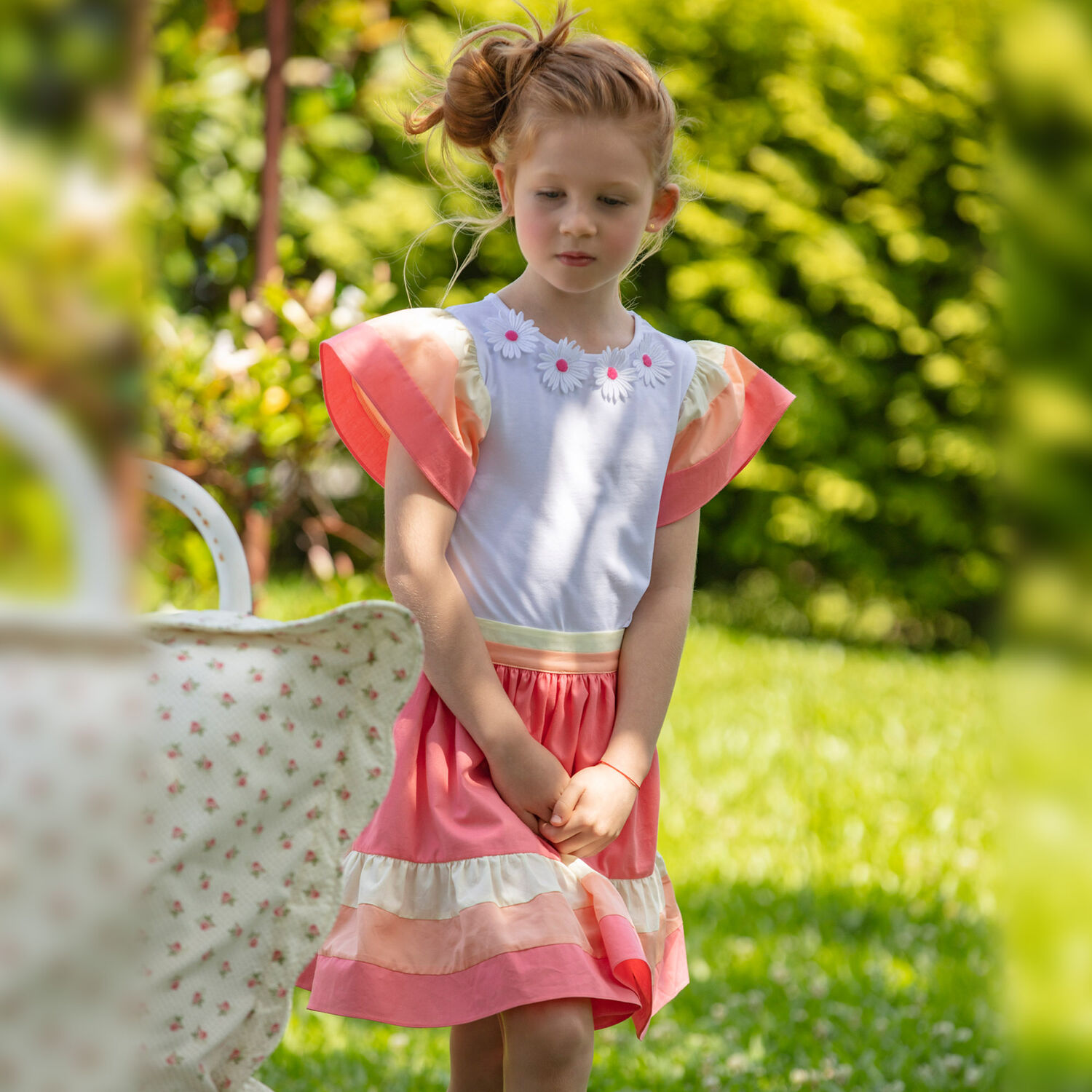 Girls Coral Flared Skirt, 1, hi-res image number null