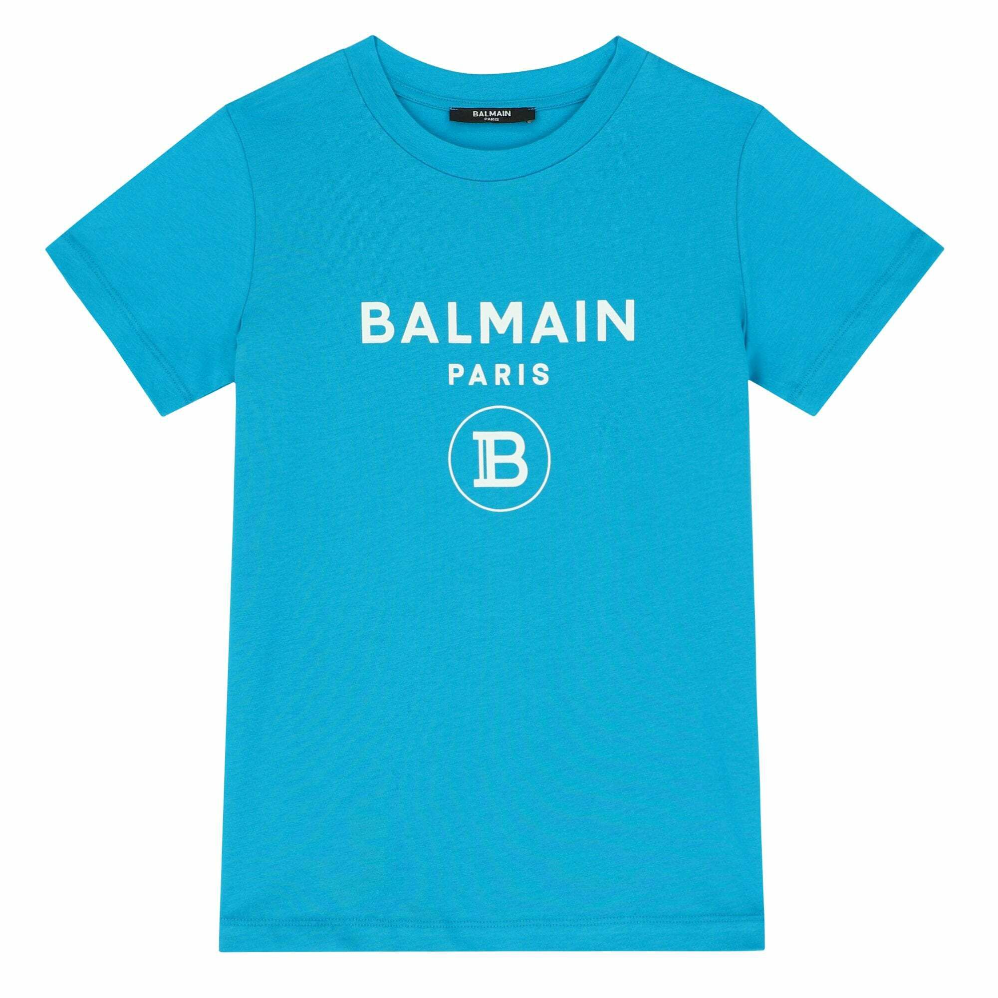 Balmain Boys Blue Logo T-Shirt 