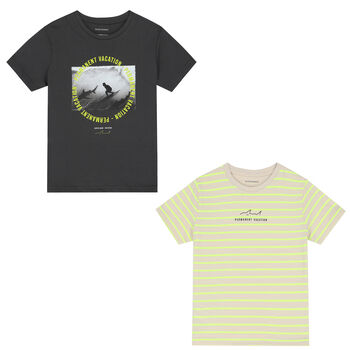 Boys Beige & Grey T-Shirts ( 2-Pack )
