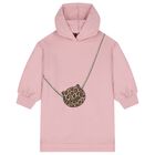 Girls Pink Bag Hooded Dress, 1, hi-res