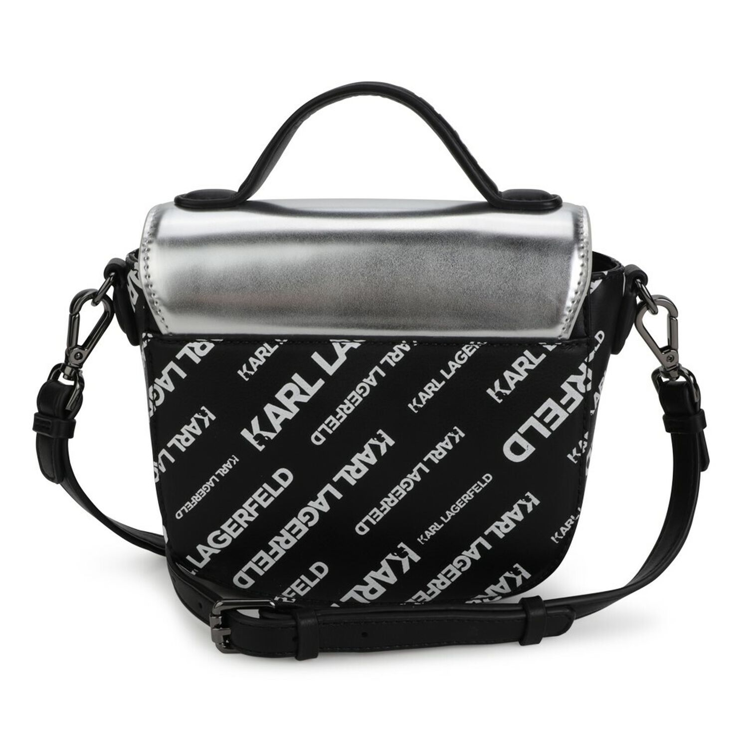 Girls Silver Logo Handbag, 1, hi-res