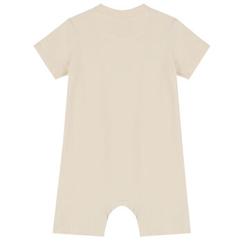 Baby Boys Beige Logo Romper