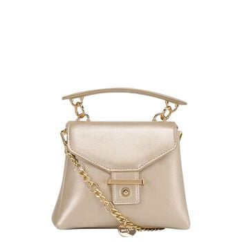 Girls Gold Leather Handbag