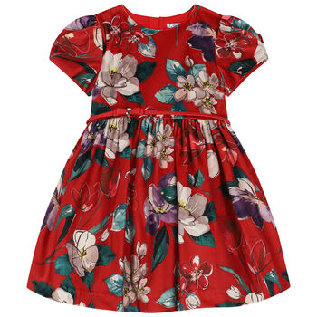 Girls Red Floral Dress