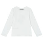 Girls White Choupette Long Sleeve Top, 1, hi-res