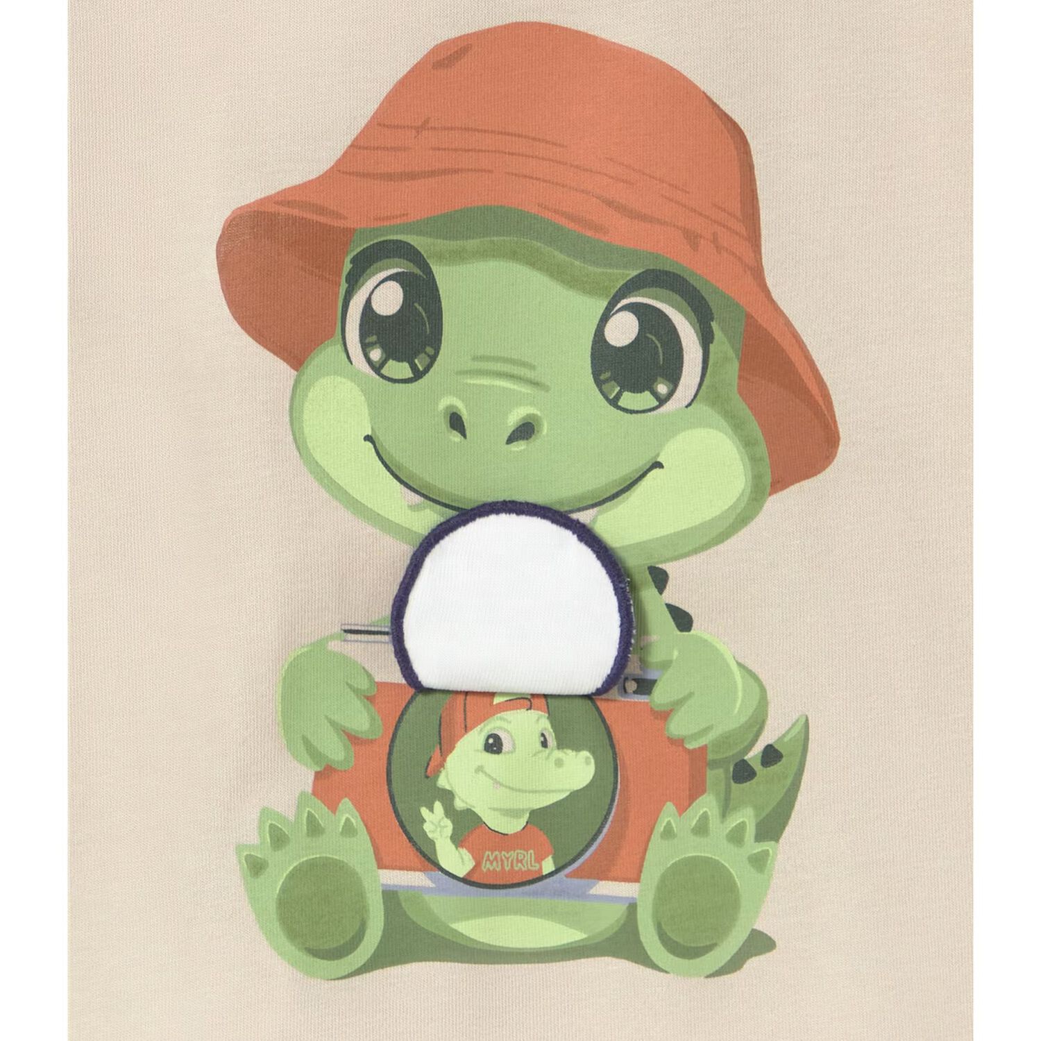 Younger Boys Beige Crocodile T-Shirt, 2, hi-res