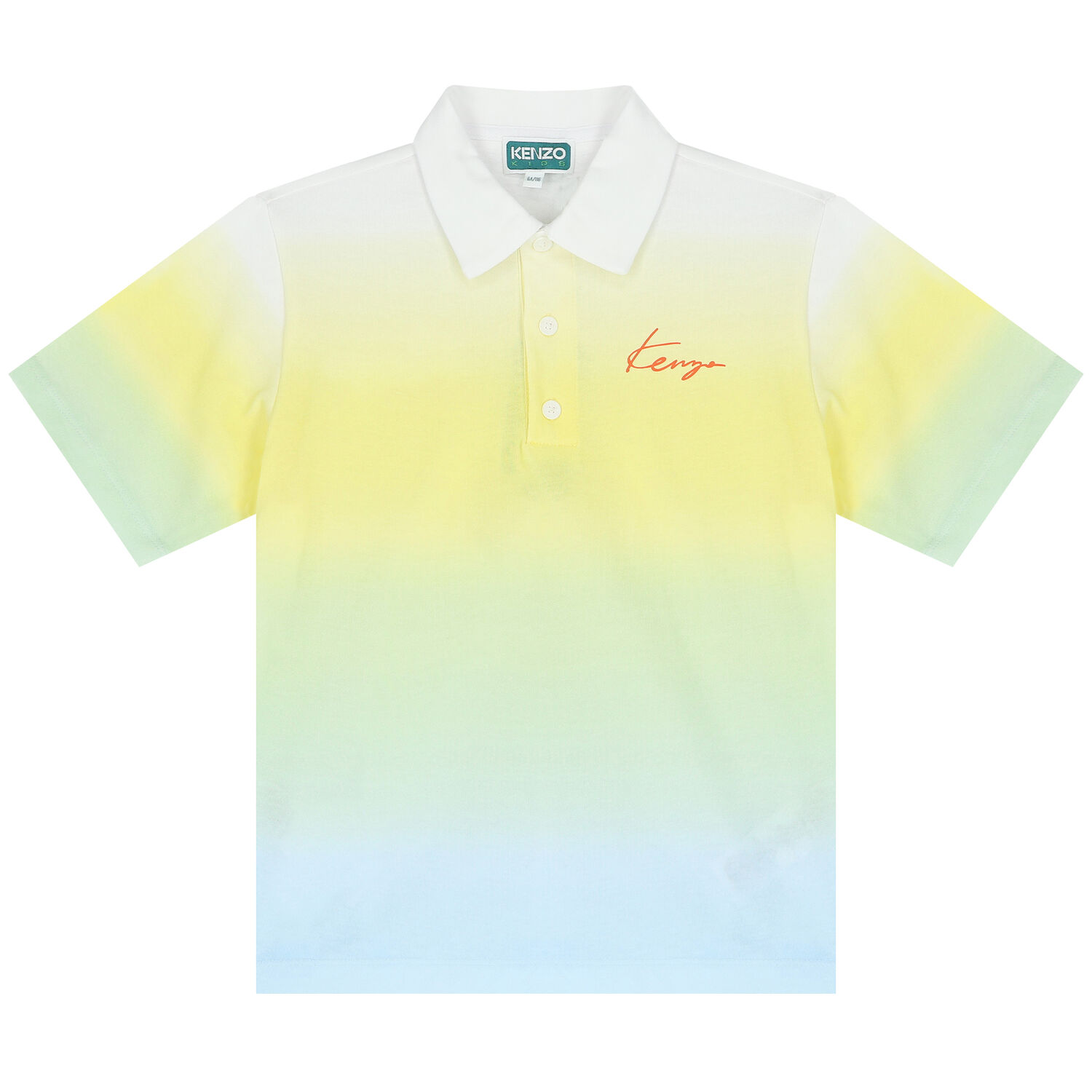 Boys Yellow & Blue Ombre Logo Polo Shirt, 1, hi-res