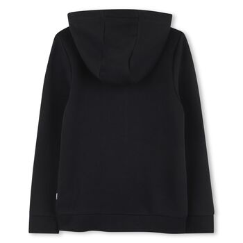 Boys Black Logo Zip Up Top