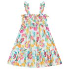 Girls White, Blue & Pink Floral Dress Set, 3, hi-res
