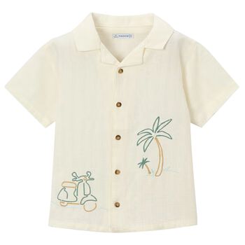 Boys Ivory Embroidered Shirt