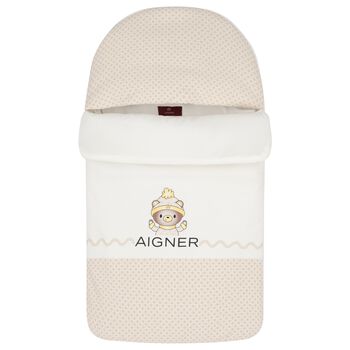 مدس بالشعار بشكل تيدى بير باللون العاجى والبيج 