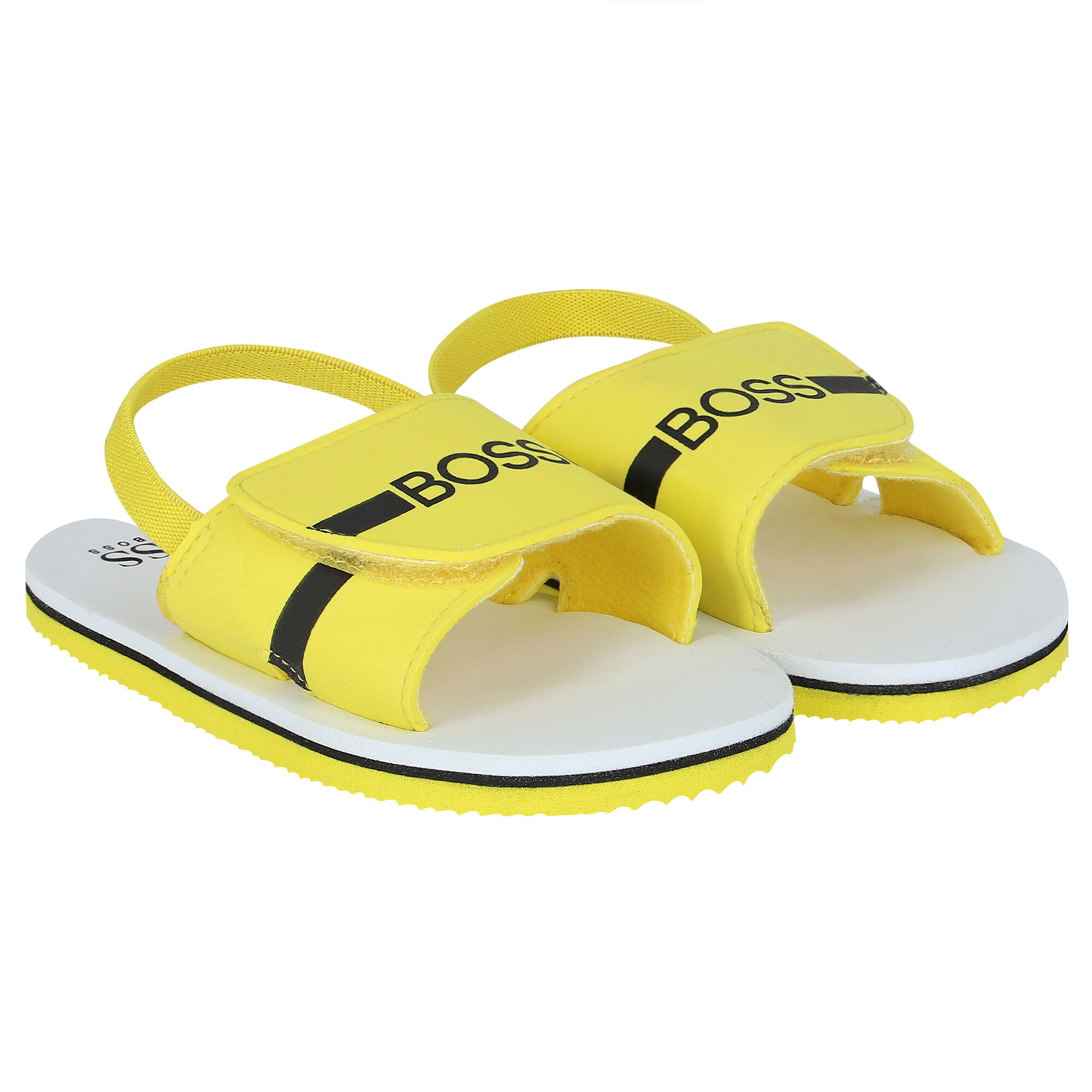 BOSS Younger Boys Yellow Logo Sandals Junior Couture UAE