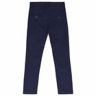 Boys Navy Blue & White Trousers, 1, hi-res