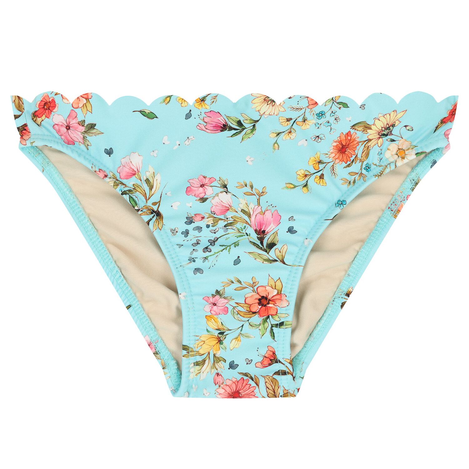 مايوة بنات بطبعة الزهور باللون الأزرق, 1, hi-res