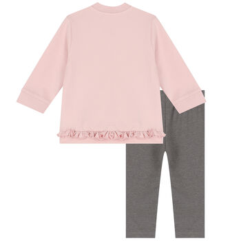 Baby Girls Pink & Grey Leggings Set