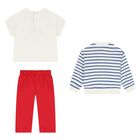 Younger Girls Ivory & Red Tracksuit Set ( 3 Piece ), 1, hi-res