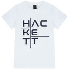 تيشيرت أولاد بالشعار باللون الابيض, 1, hi-res