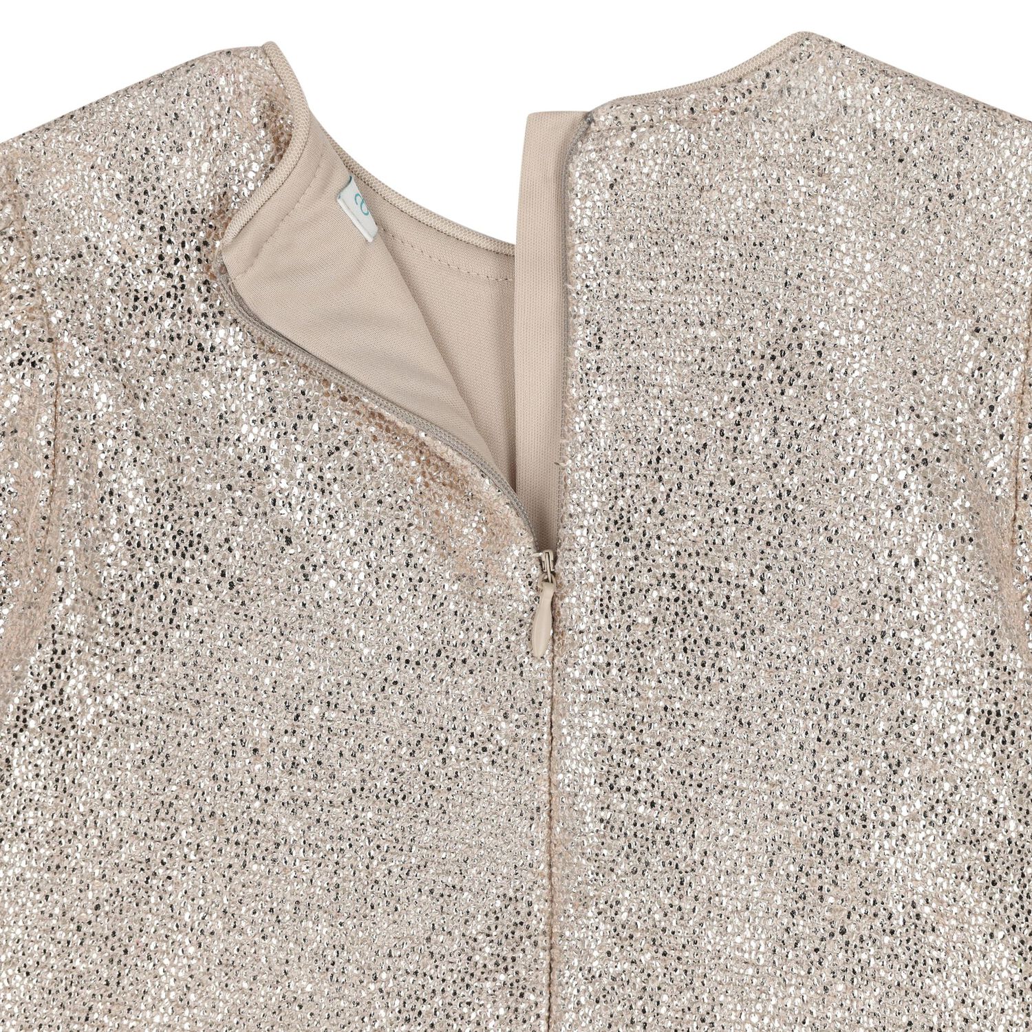 Younger Girls Gold Embellished Bows Dress, 1, hi-res