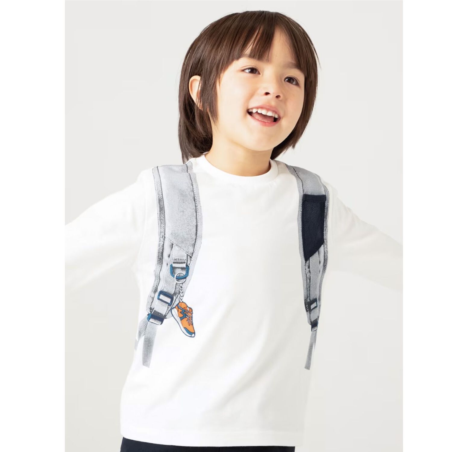 Boys Ivory Backpack Long Sleeve Top, 1, hi-res image number null