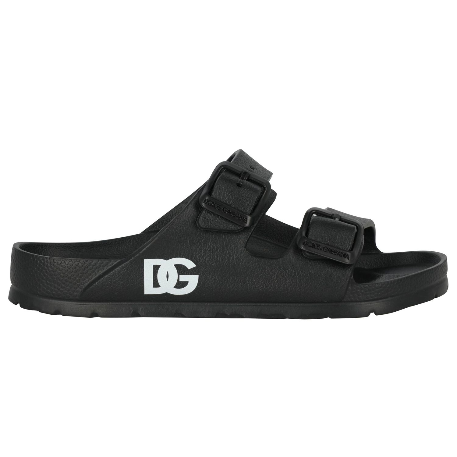 Black Logo Sandals, 1, hi-res