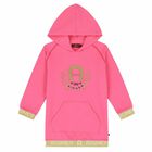 Girls Pink Sweatshirt Dress, 1, hi-res