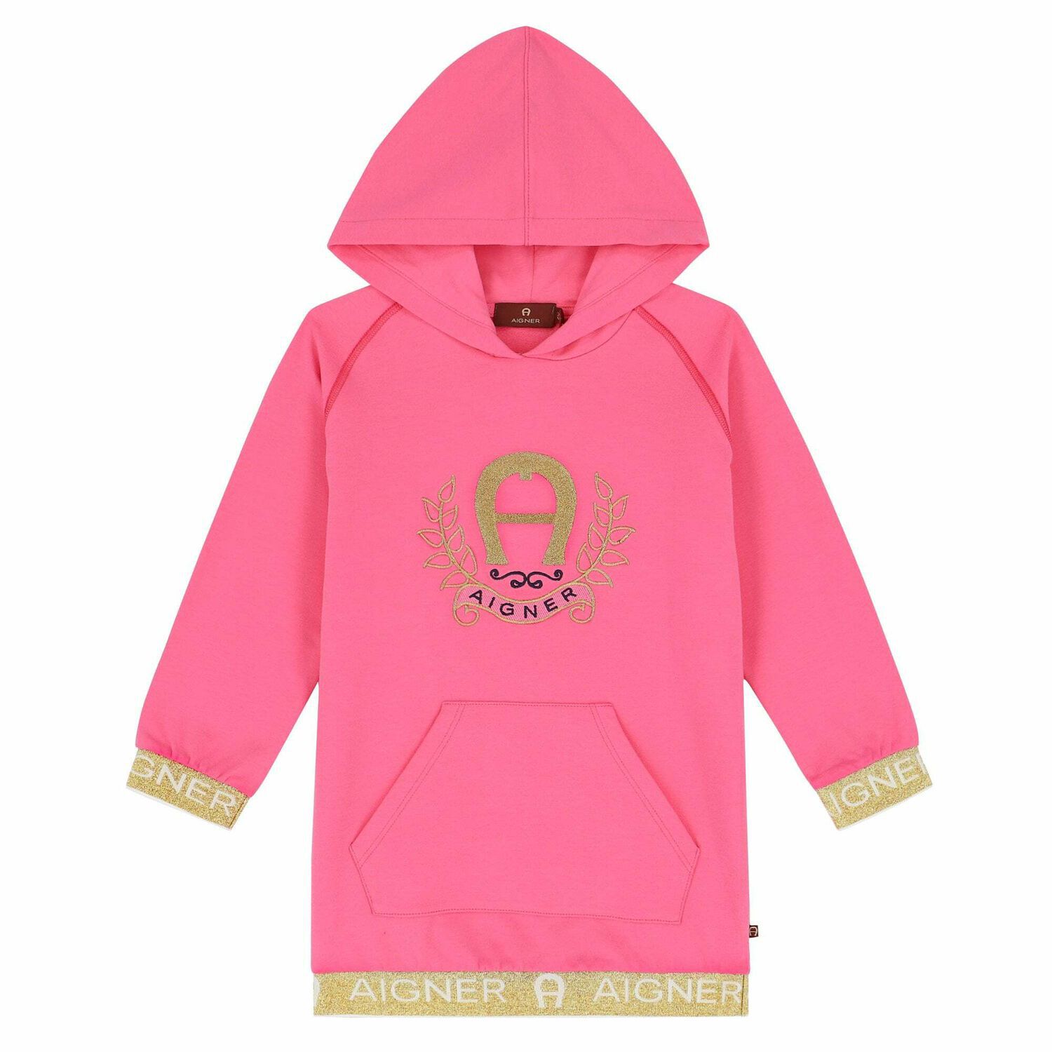 Girls Pink Sweatshirt Dress, 1, hi-res image number null