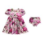 Baby Girls Pink Peony Dress Set, 1, hi-res