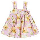 فستان بنات بطبعة الزهور باللون الوردي, 1, hi-res