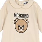 Beige Teddy Bear Logo Babygrow, 1, hi-res