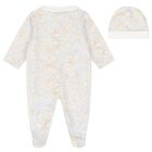 Baby Boys Blue Barocco Babygrow Gift Set, 2, hi-res