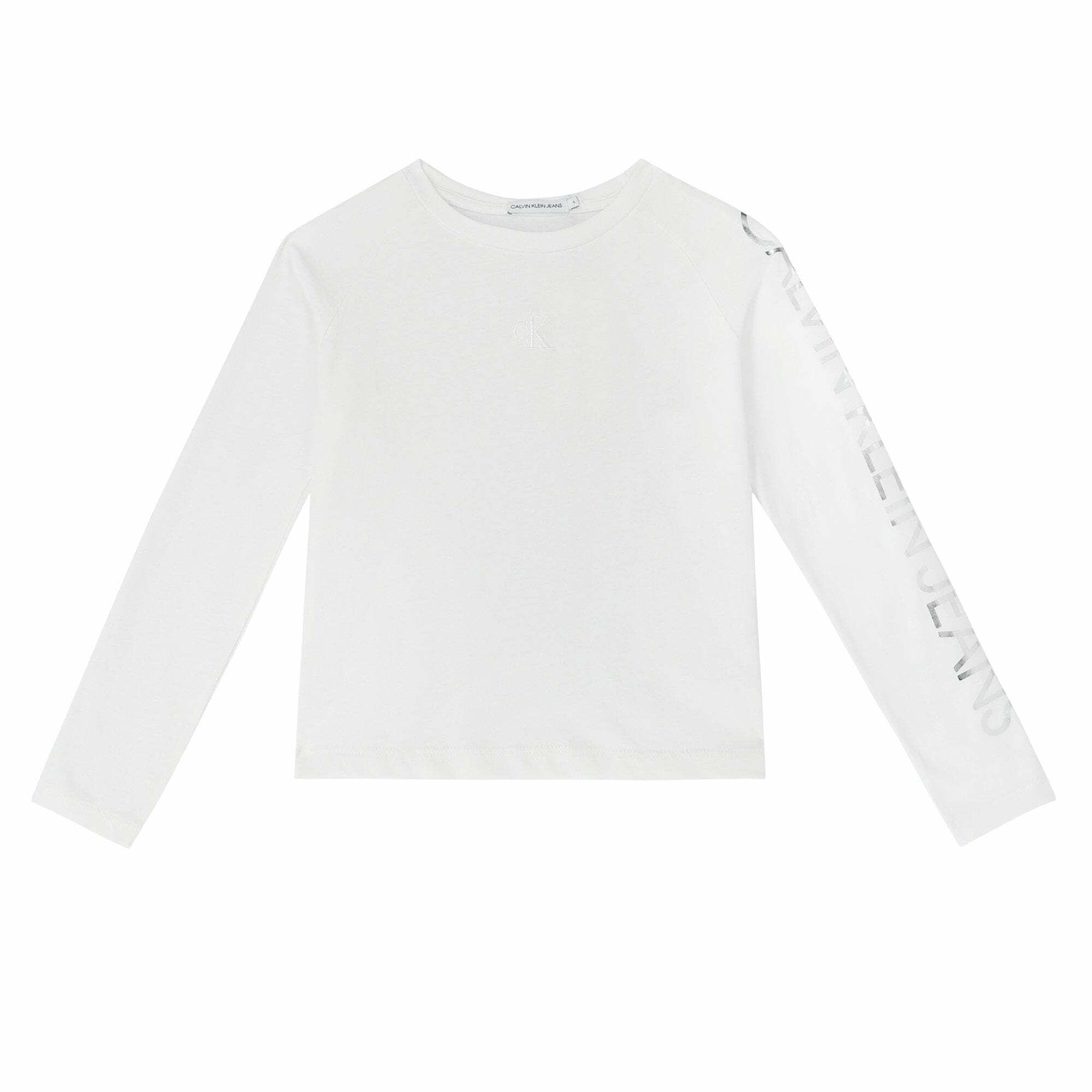 Calvin klein white long sleeve sales