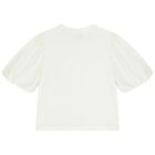 Girls Ivory Ribbed Top, 1, hi-res