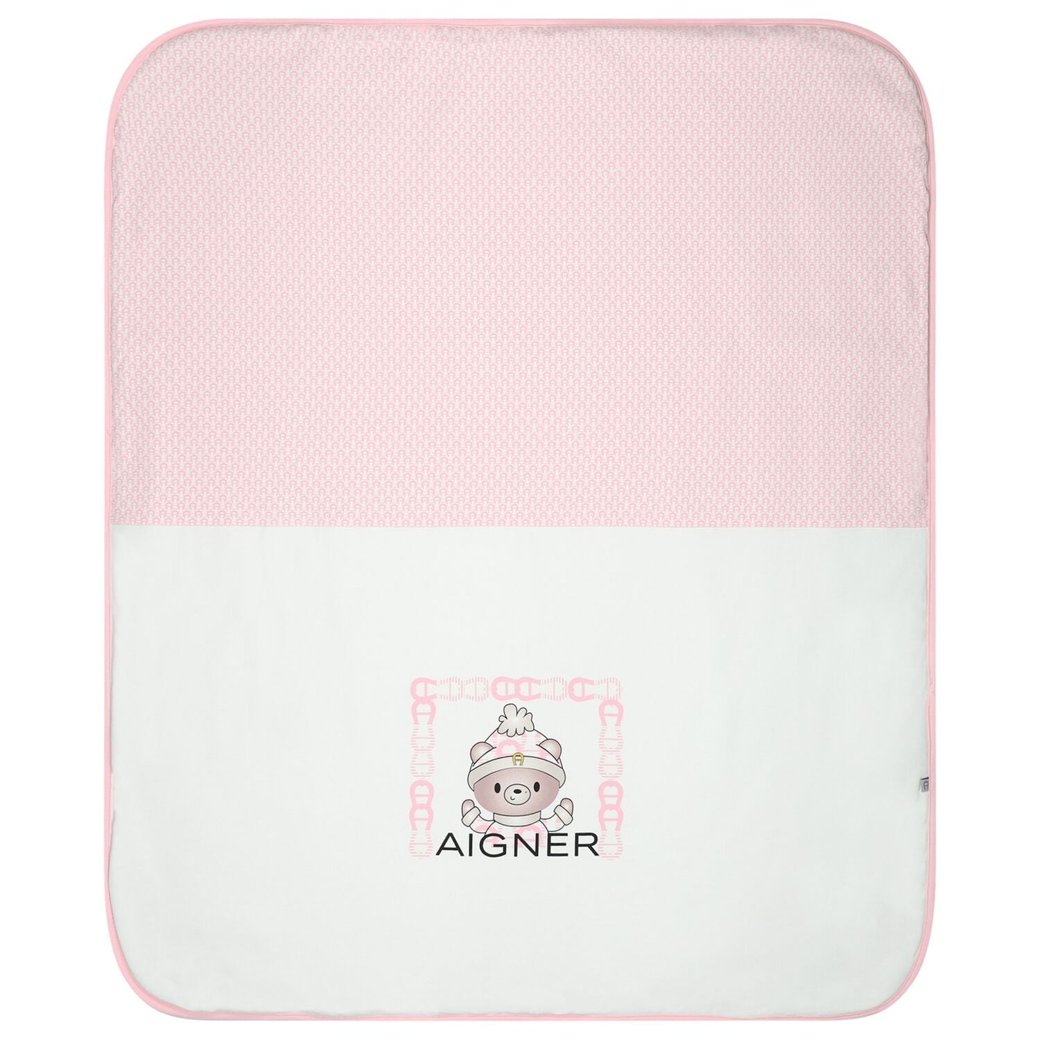 Baby Girls White & Pink Teddy Bear Logo Blanket, 3, hi-res