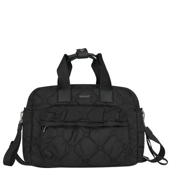 Black Logo Quilted Baby Changing Bag