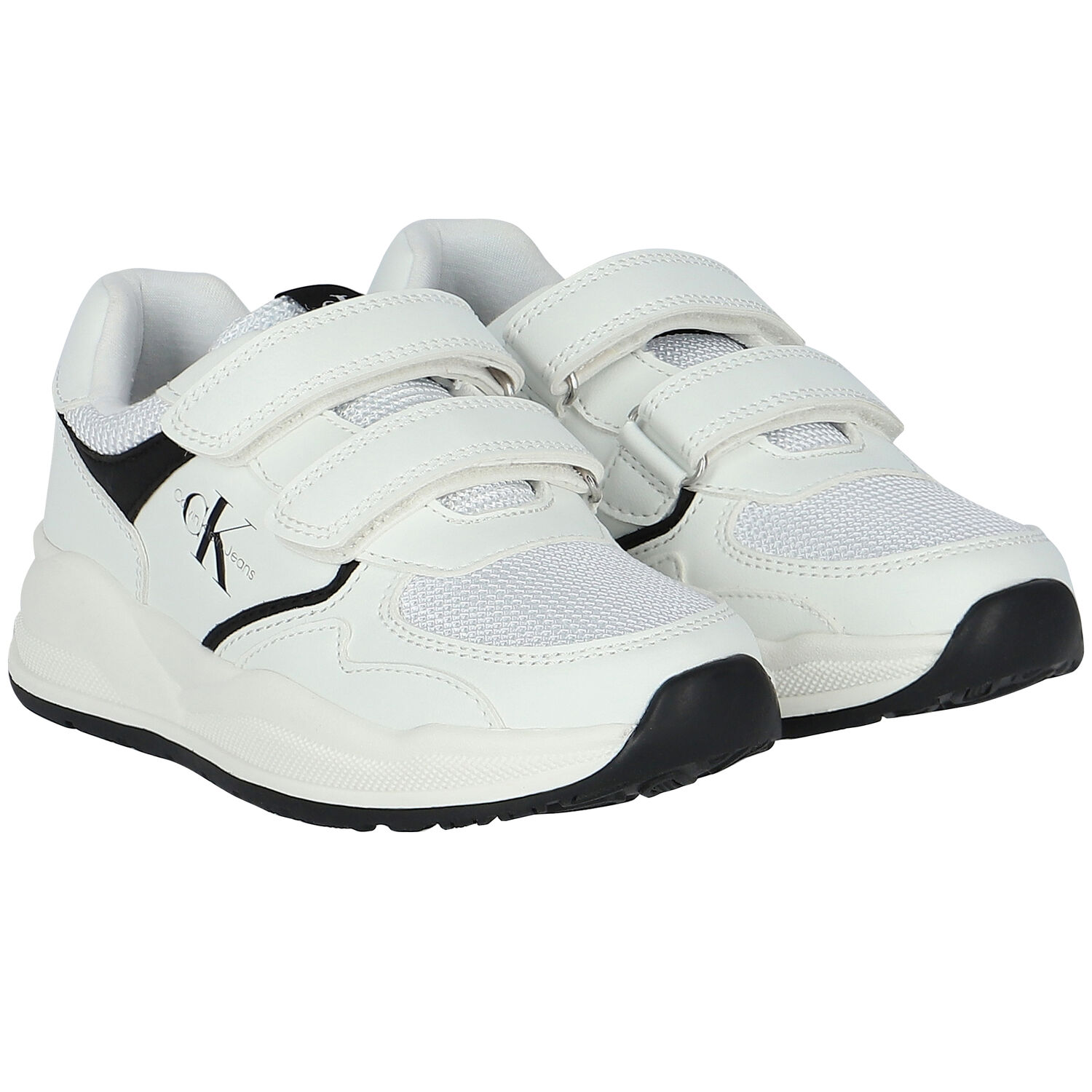 White Logo Trainers, 1, hi-res