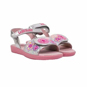 Girls Glitter Silver and Pink Sandals