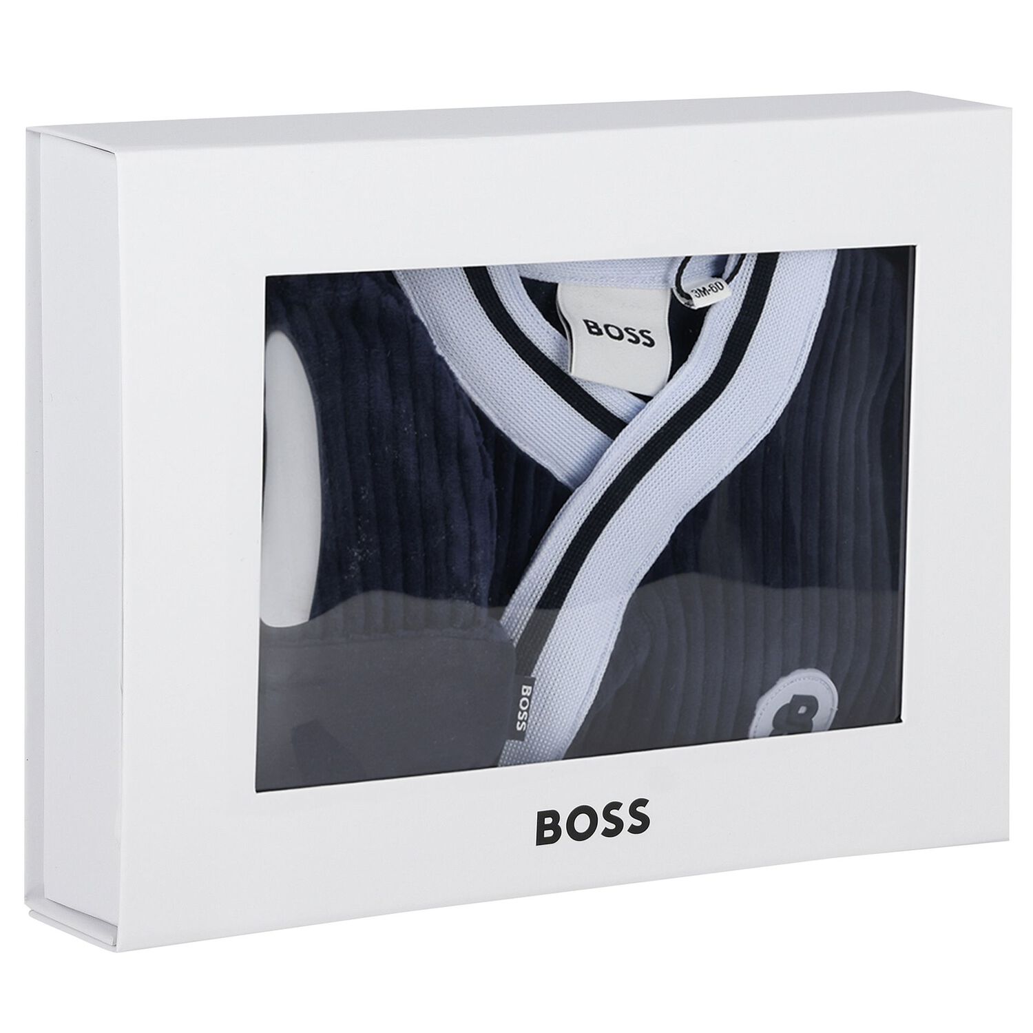Baby Boys Navy Blue Logo Babygrow Gift Set, 3, hi-res