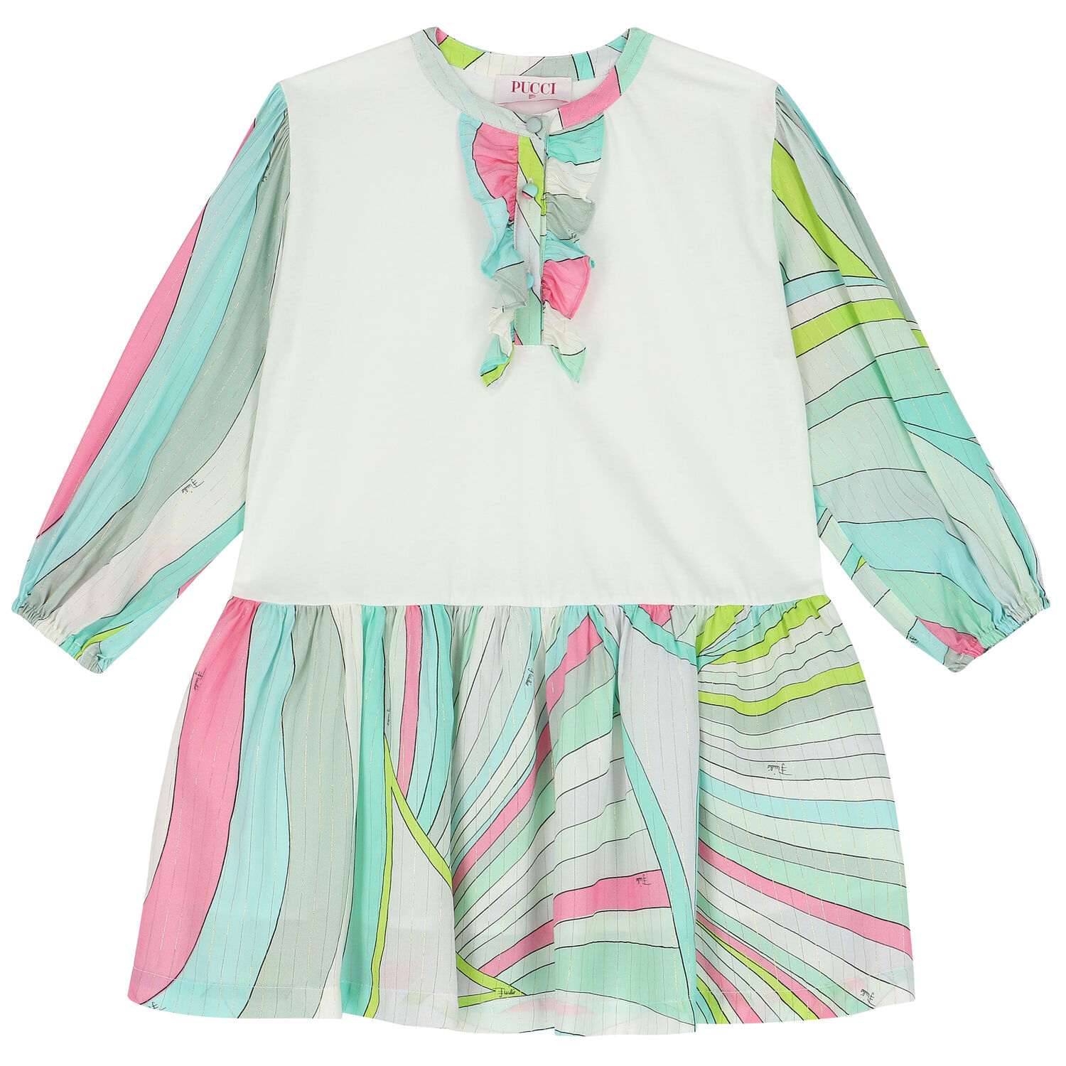 Girls Multi-Coloured Iride Pastel Dress, 1, hi-res