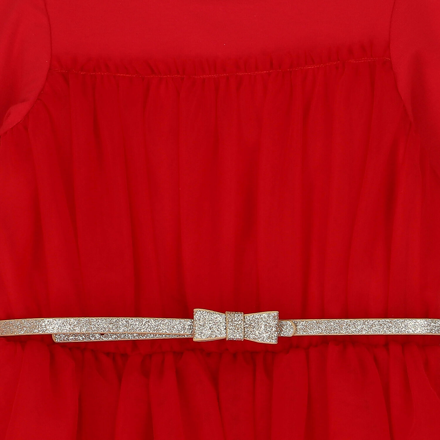 فستان بنات تول باللون الأحمر, 1, hi-res