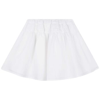 Girls White Butterfly Skirt